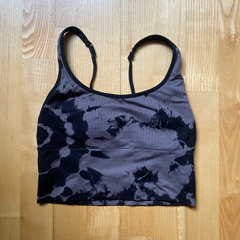 PINK tie dye sports bra/cropped tank top.